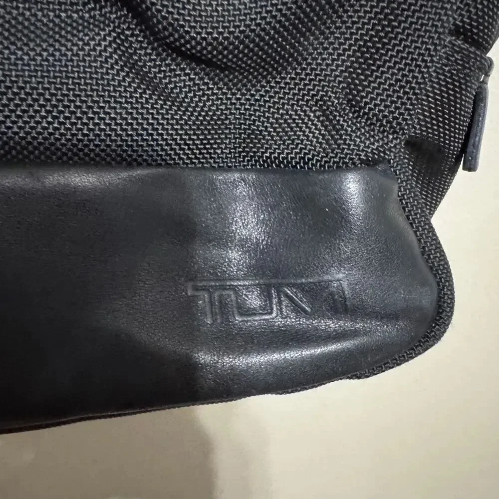Tumi Black Nylon and Leather Tote Bag
